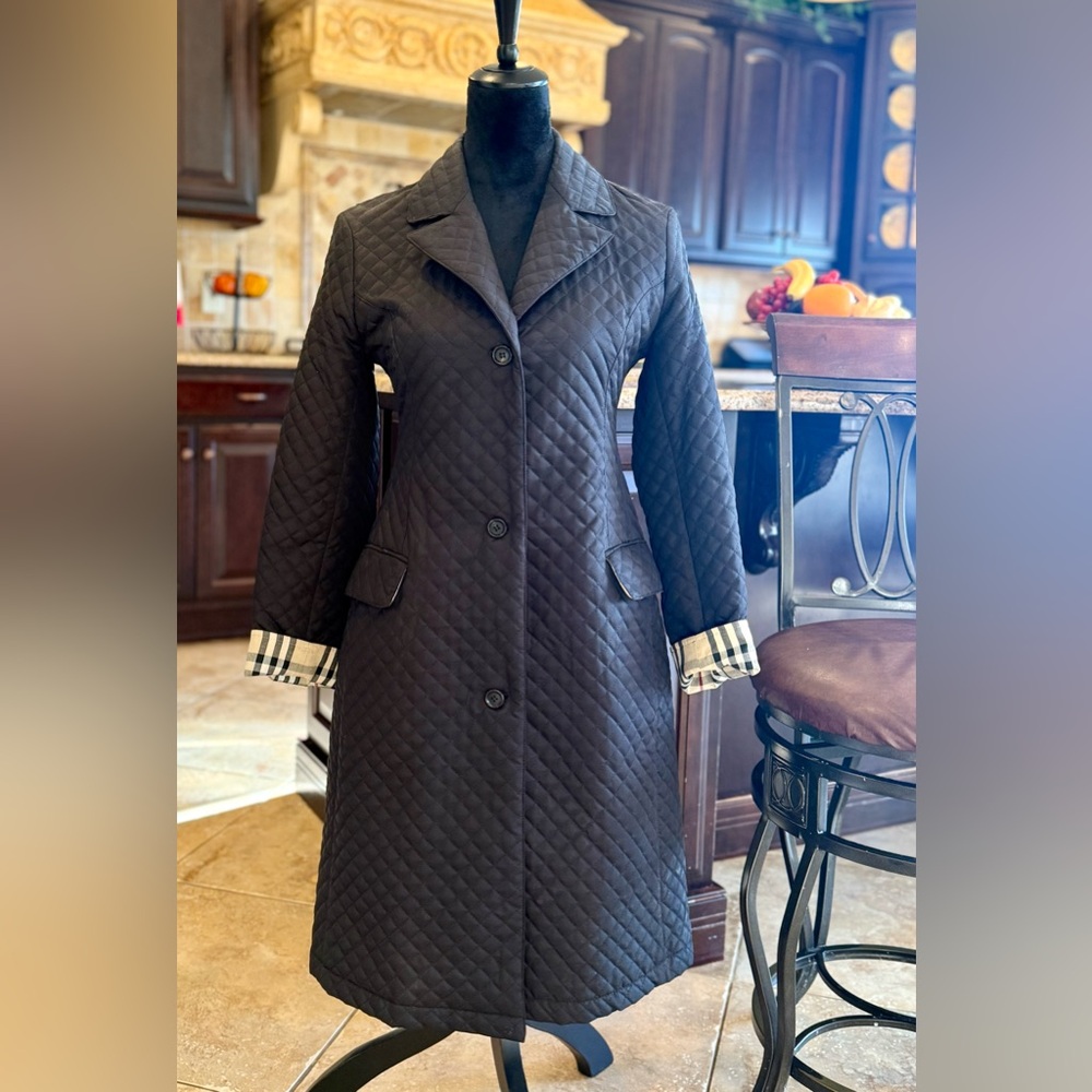 Burberry Quilted Black Long Coat